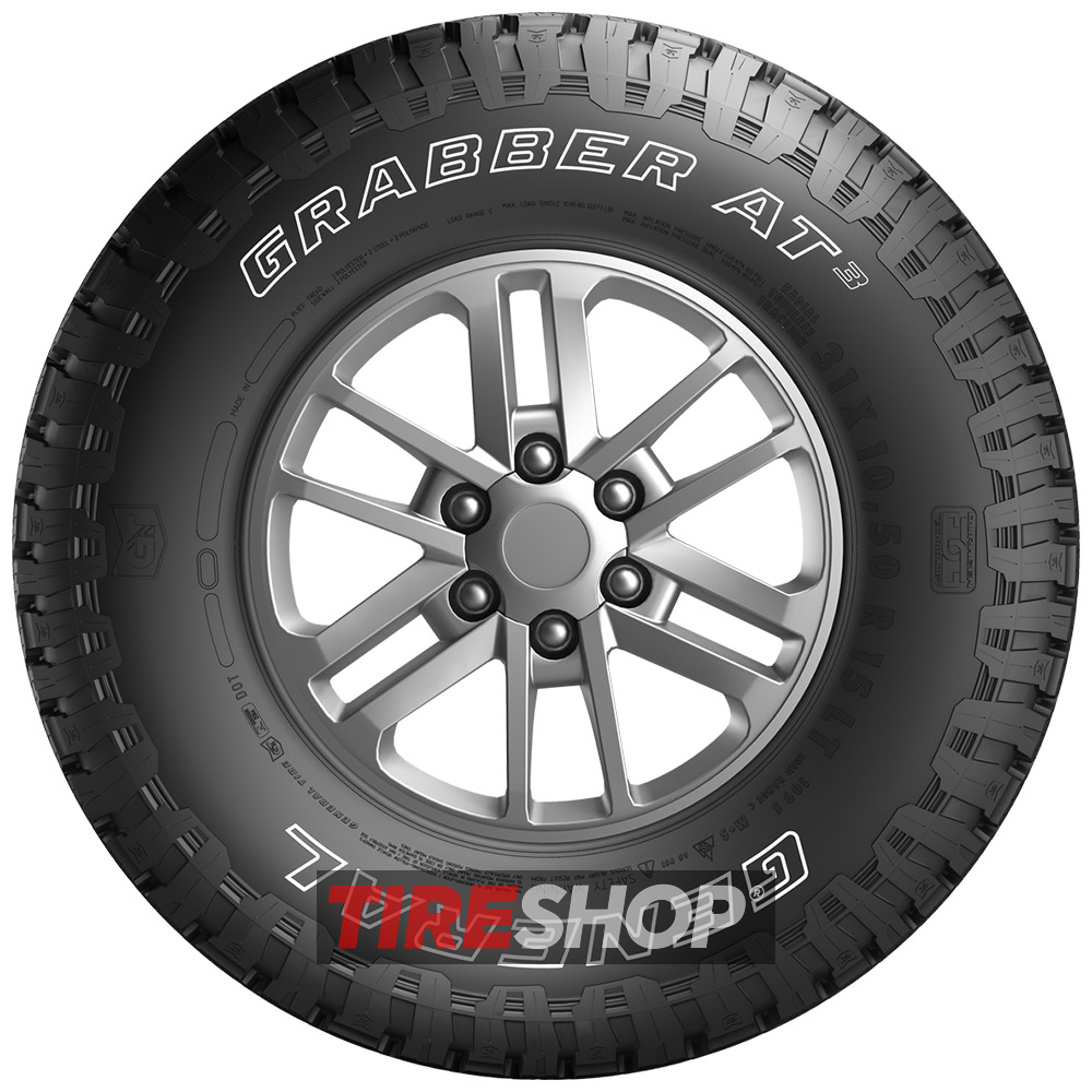 Всесезонные шины General Tire Grabber AT3 285/45 R22 114V XL FR - Фото 3 width=
